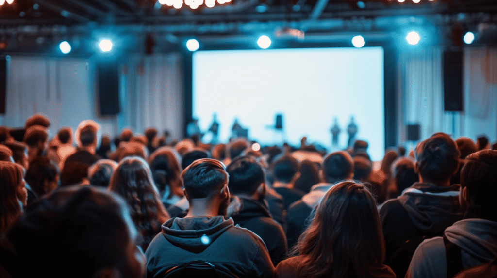Corporate event in hotel ballroom